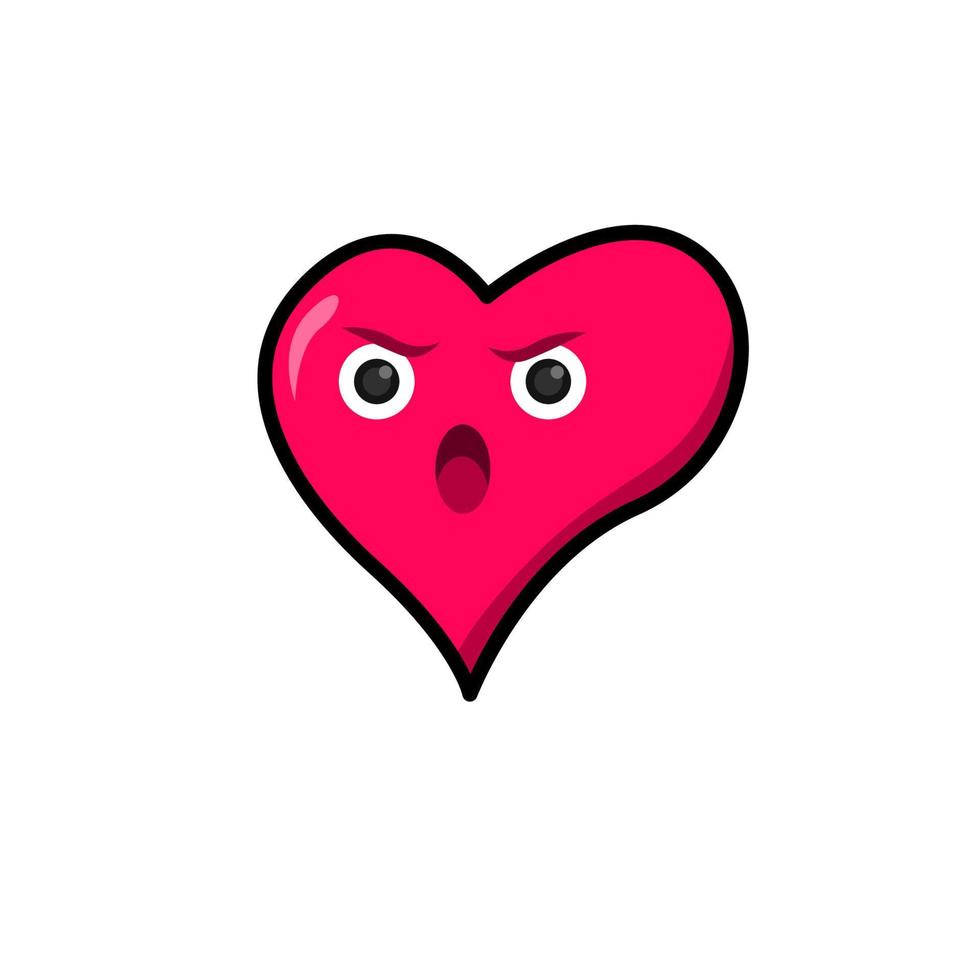 angry heart cartoon sticker. valentine's day illustration vector