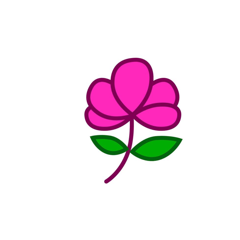 pink flower cartoon icon. vector