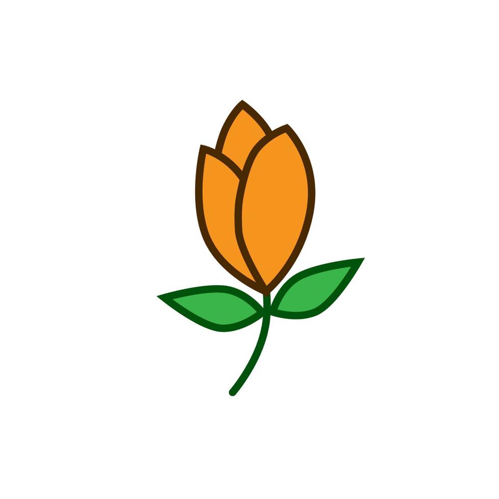 orange flower cartoon icon. vector