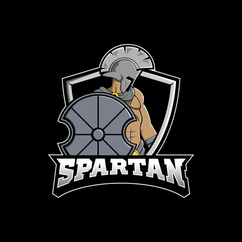 Spartan mascot esport logo design vector