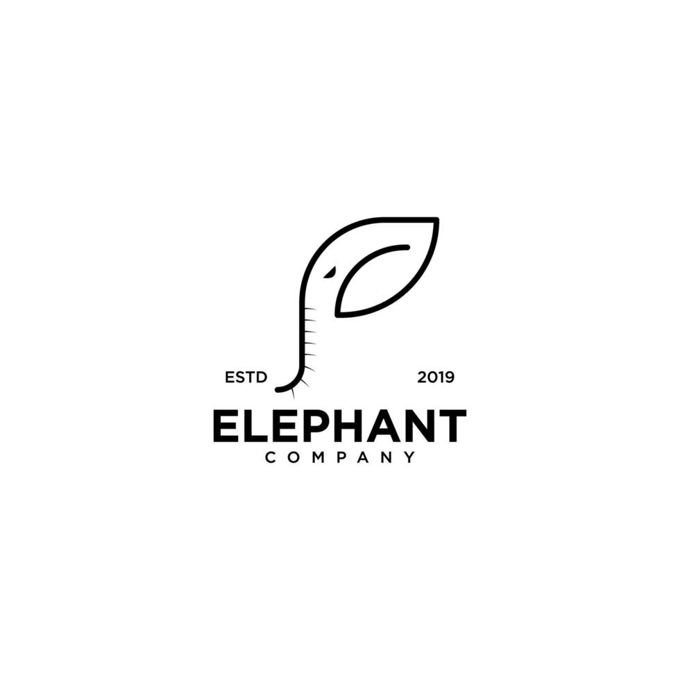 vector de logotipo de elefante con estilo monoline