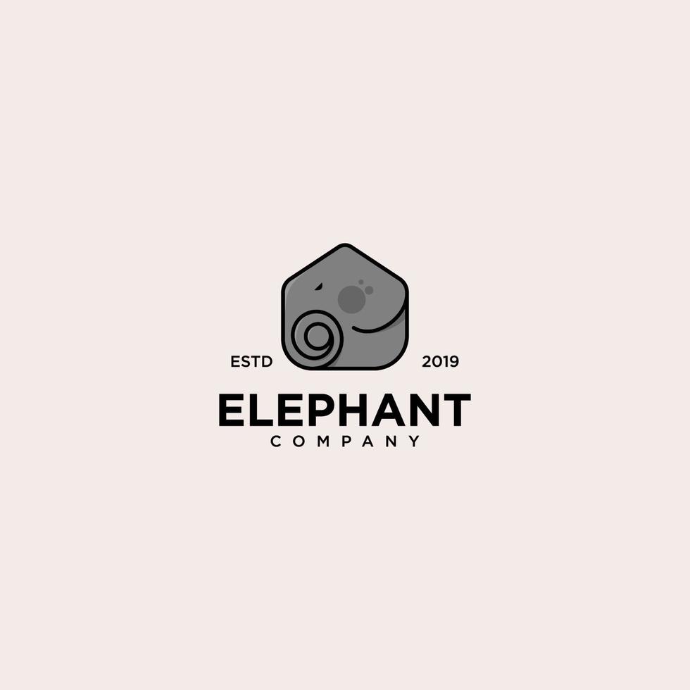 Elephant house logo vector