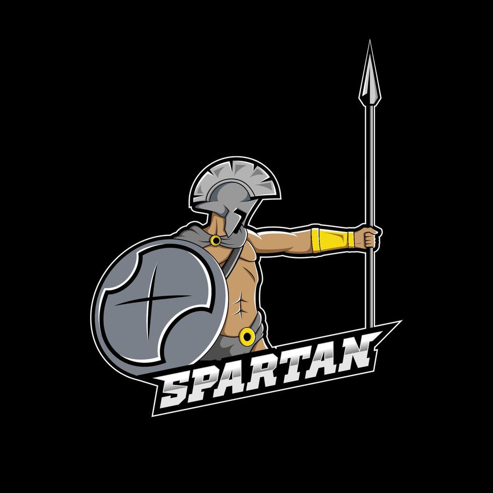 Spartan mascot esport logo design vector