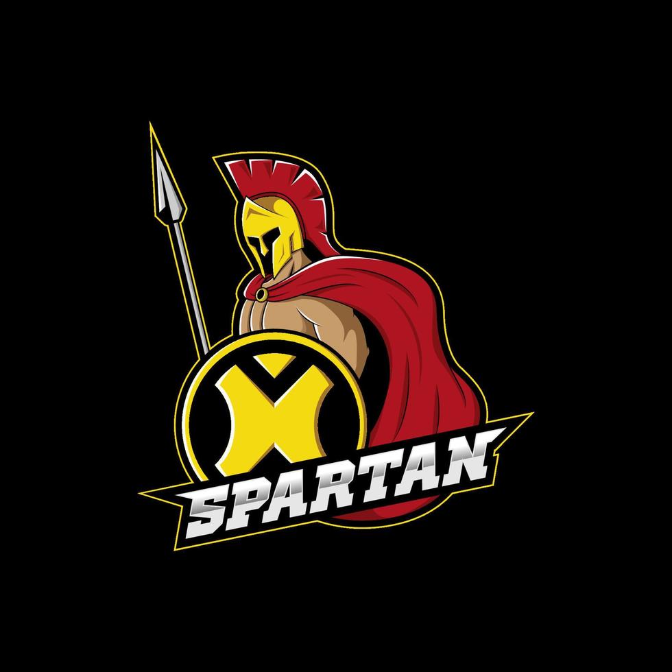 Spartan mascot esport logo design vector