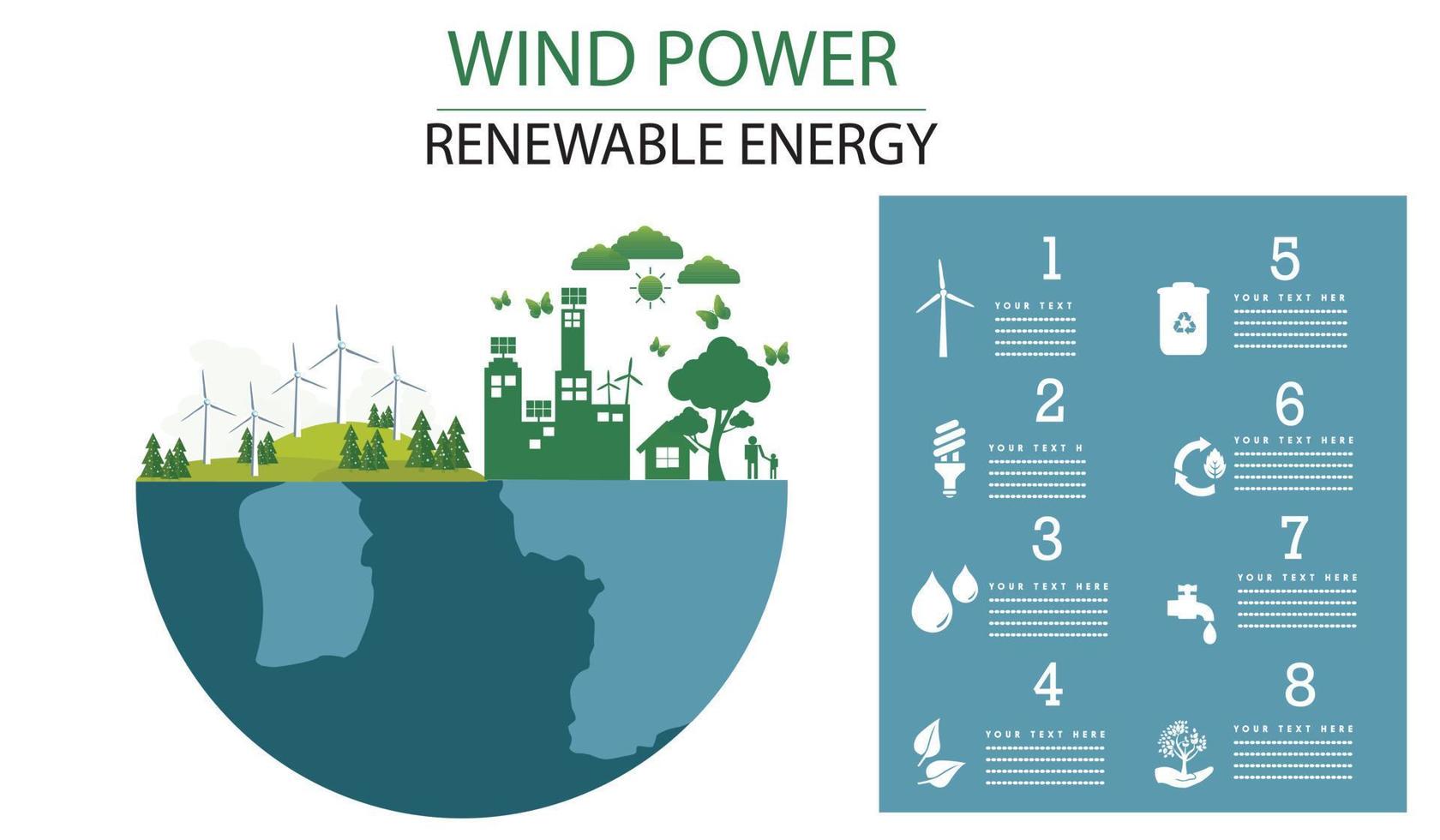 Ecology green infographic 5 element on white background. Tree of development and growth. Vector illustration flat design. Eco Timeline Business concept. Organic nature for pesentation and chart.