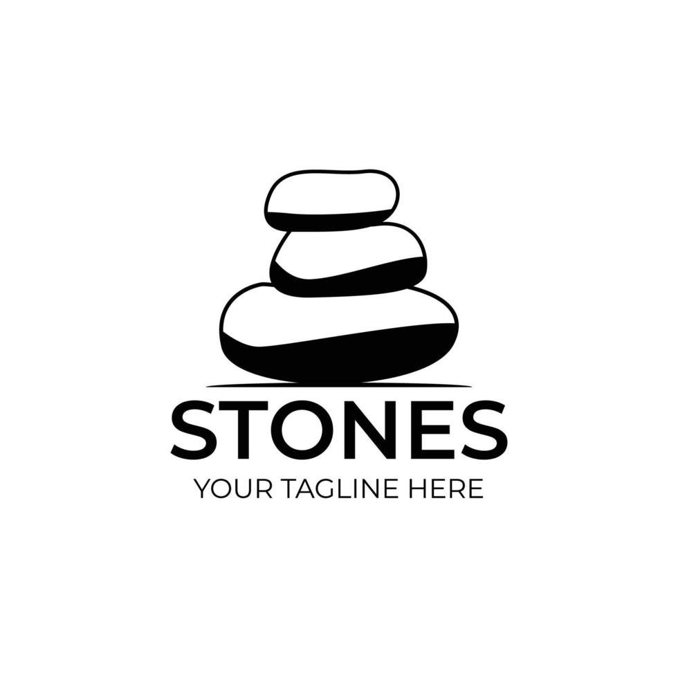 stone logo vector illustration design, yoga logo design