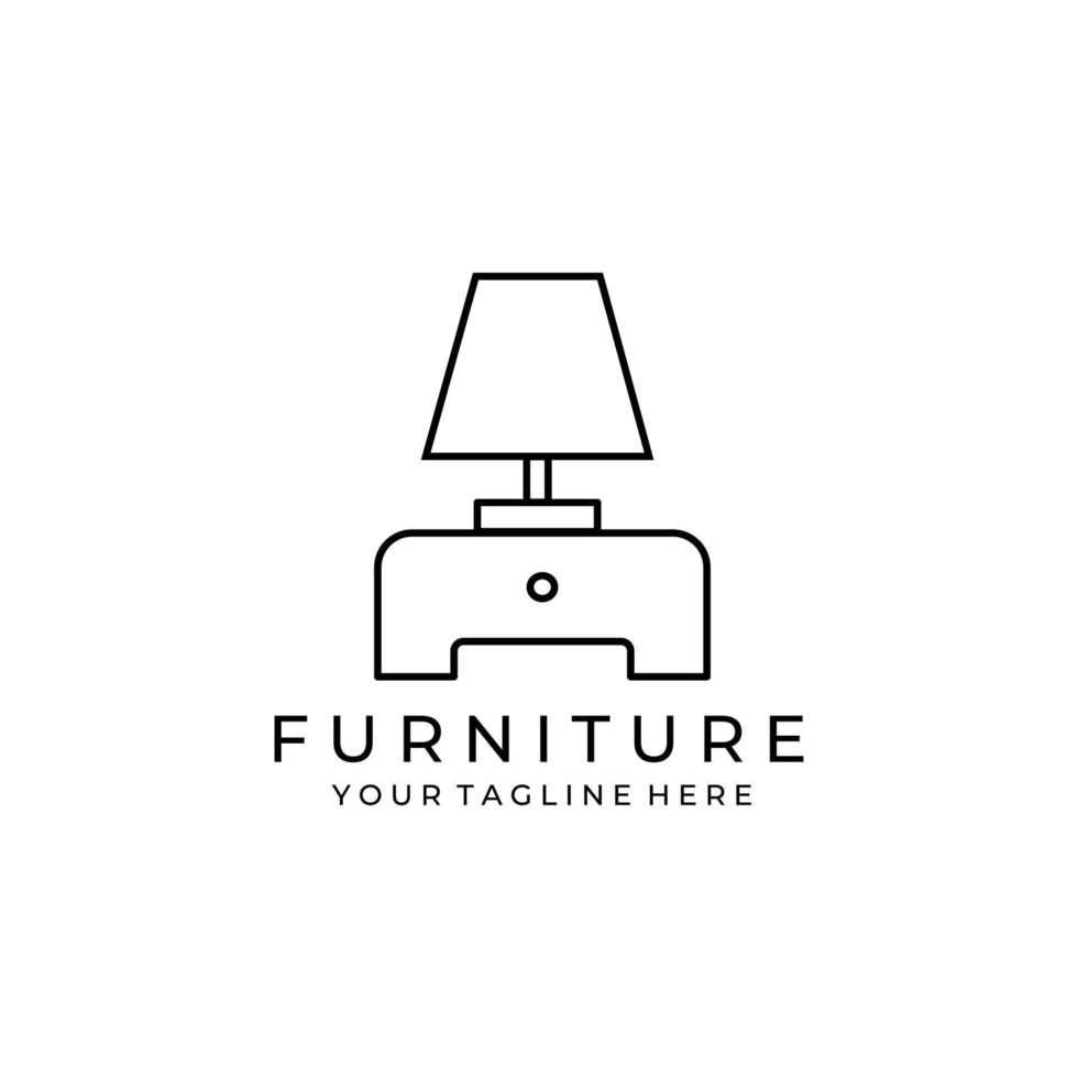 diseño de ilustración de logotipo de muebles, diseño de logotipo ligero vector