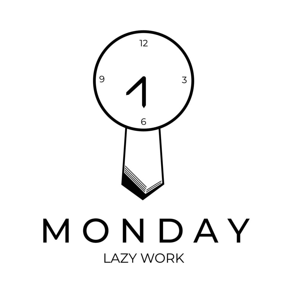 time work logo vector illustration design, monday time logo design