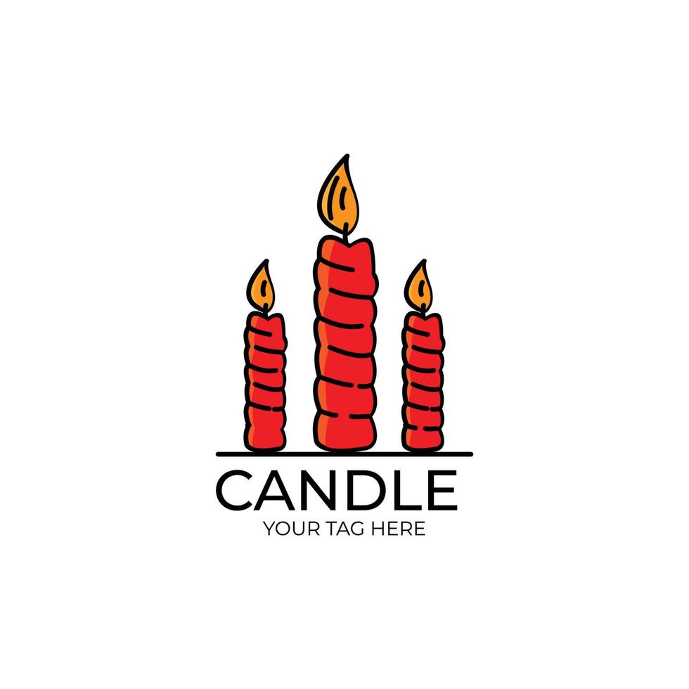 candle logo illustration design vector