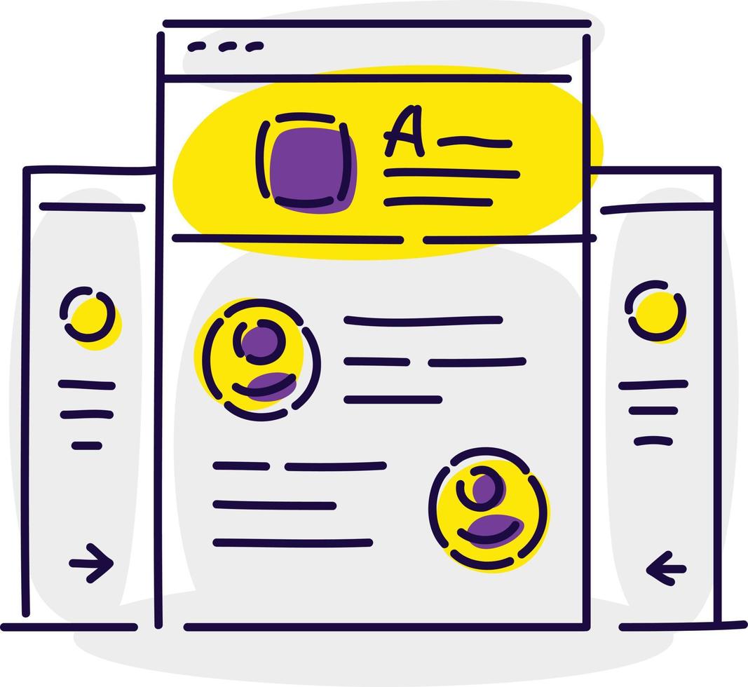Illustration of interface elements. Drawing isolated on white background. Vector flat illustration. Fashionable icon.