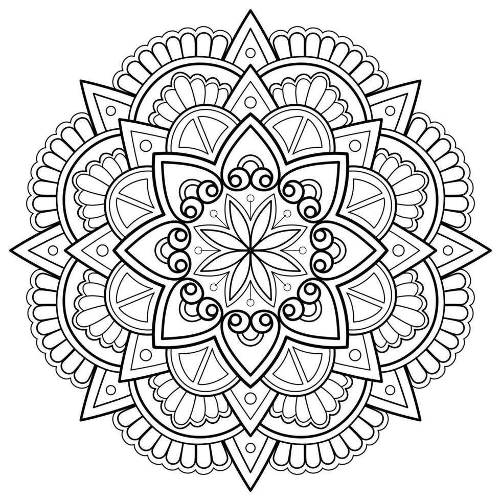 Mandala pattern Coloring book Art wallpaper design vector