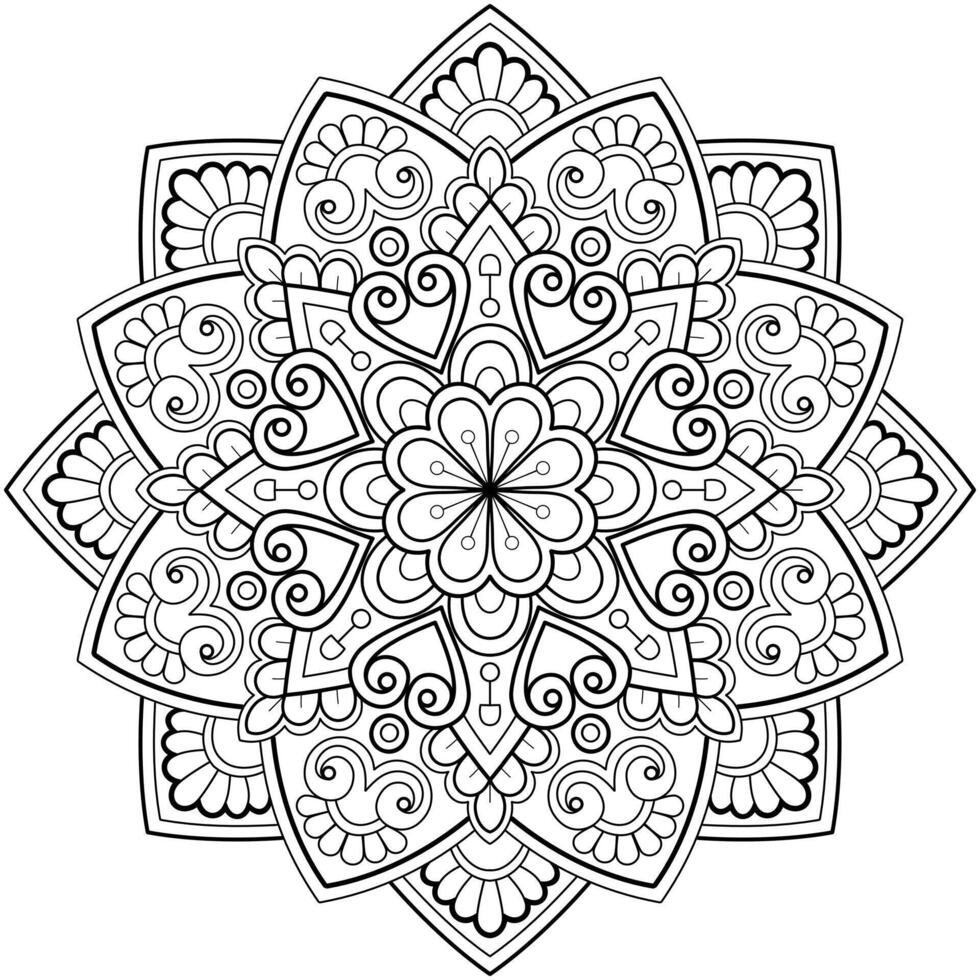 Mandala pattern coloring book wallpaper design Vector Image