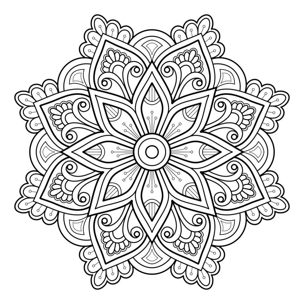 Mandala pattern Coloring book Art wallpaper design vector