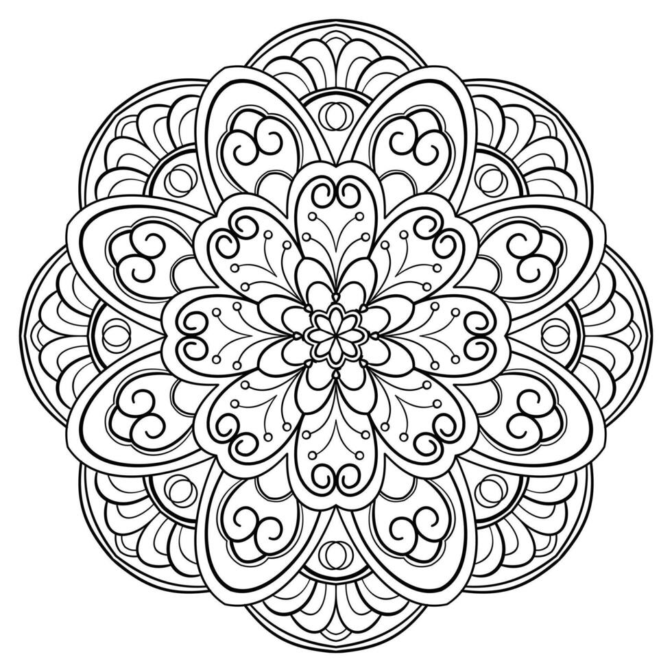 Vector abstract mandala pattern. Art on the wall. Coloring book