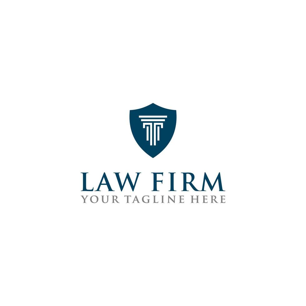 logo de la firma legal de la ley del pilar y con diseño de vector de escudo conceptual.