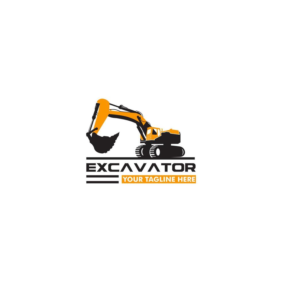 creative excavator logo template design vector