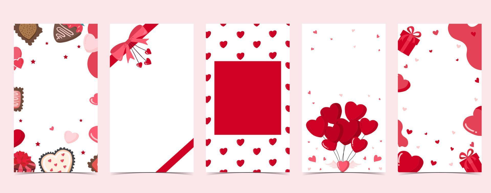 Valentine day story background for social media with heart vector