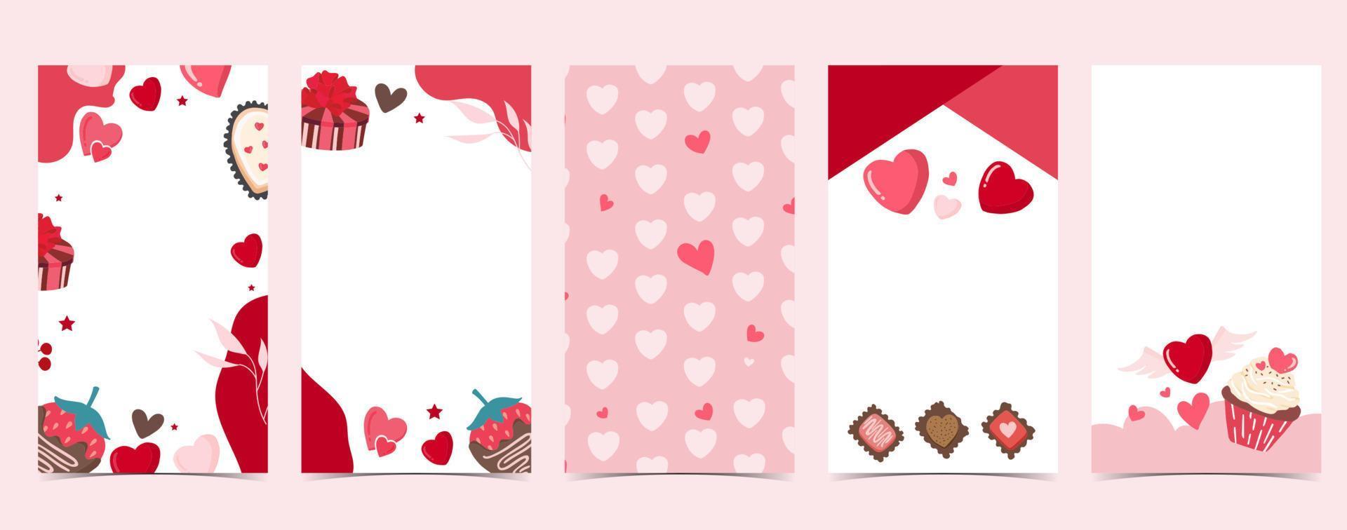 Valentine day story background for social media with heart vector