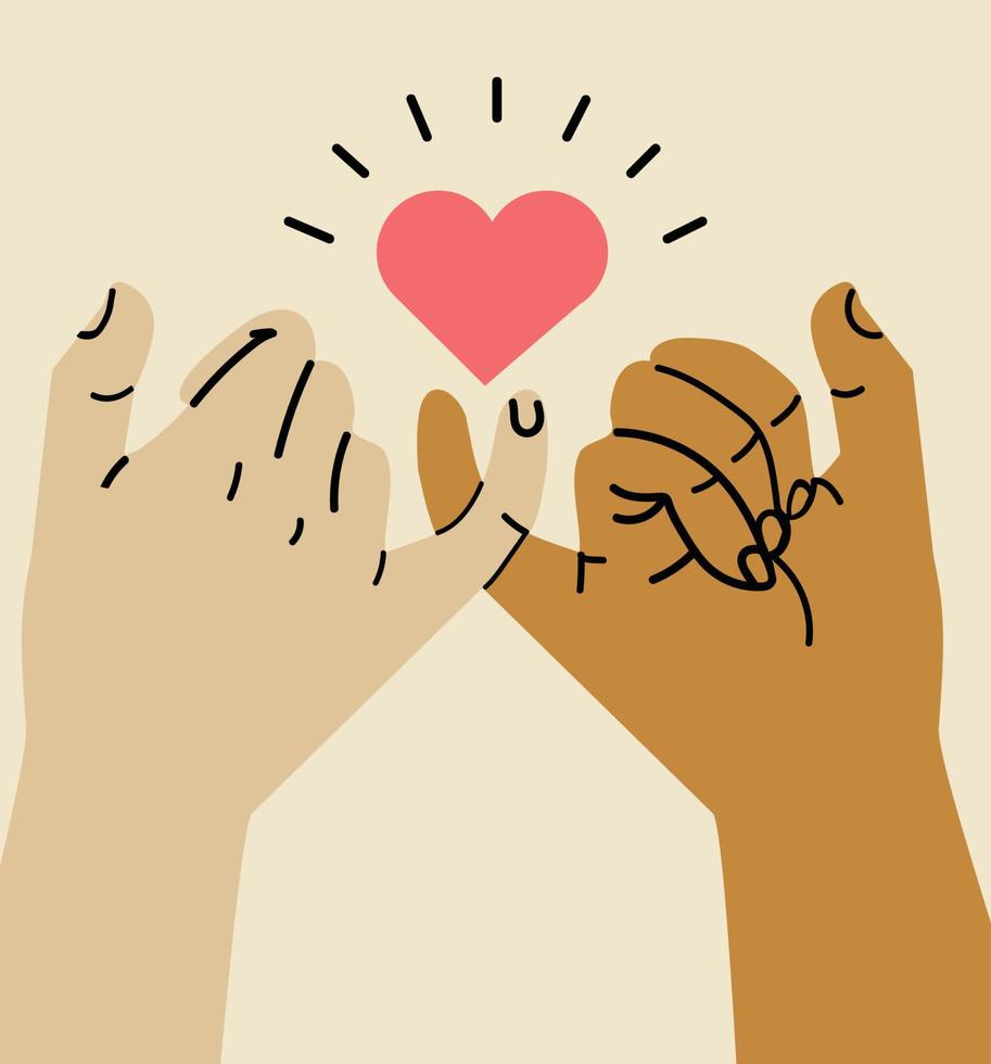 Hands making  promise sign concept vector