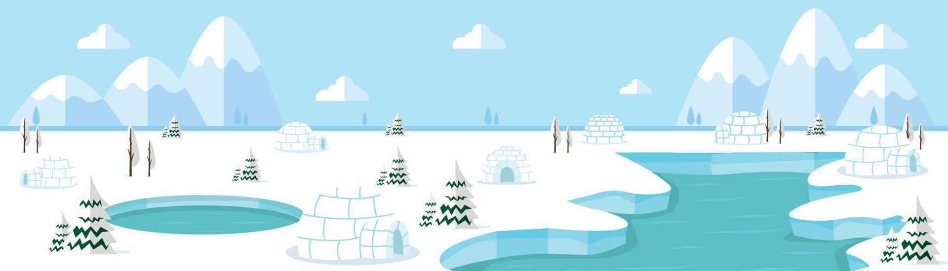 north pole arctic  landscape background vector