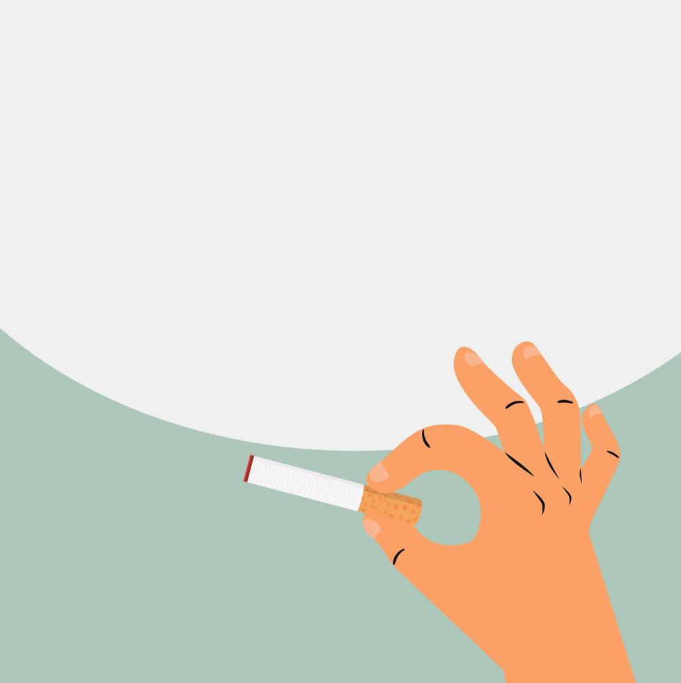 Human hand with cigarette vector background