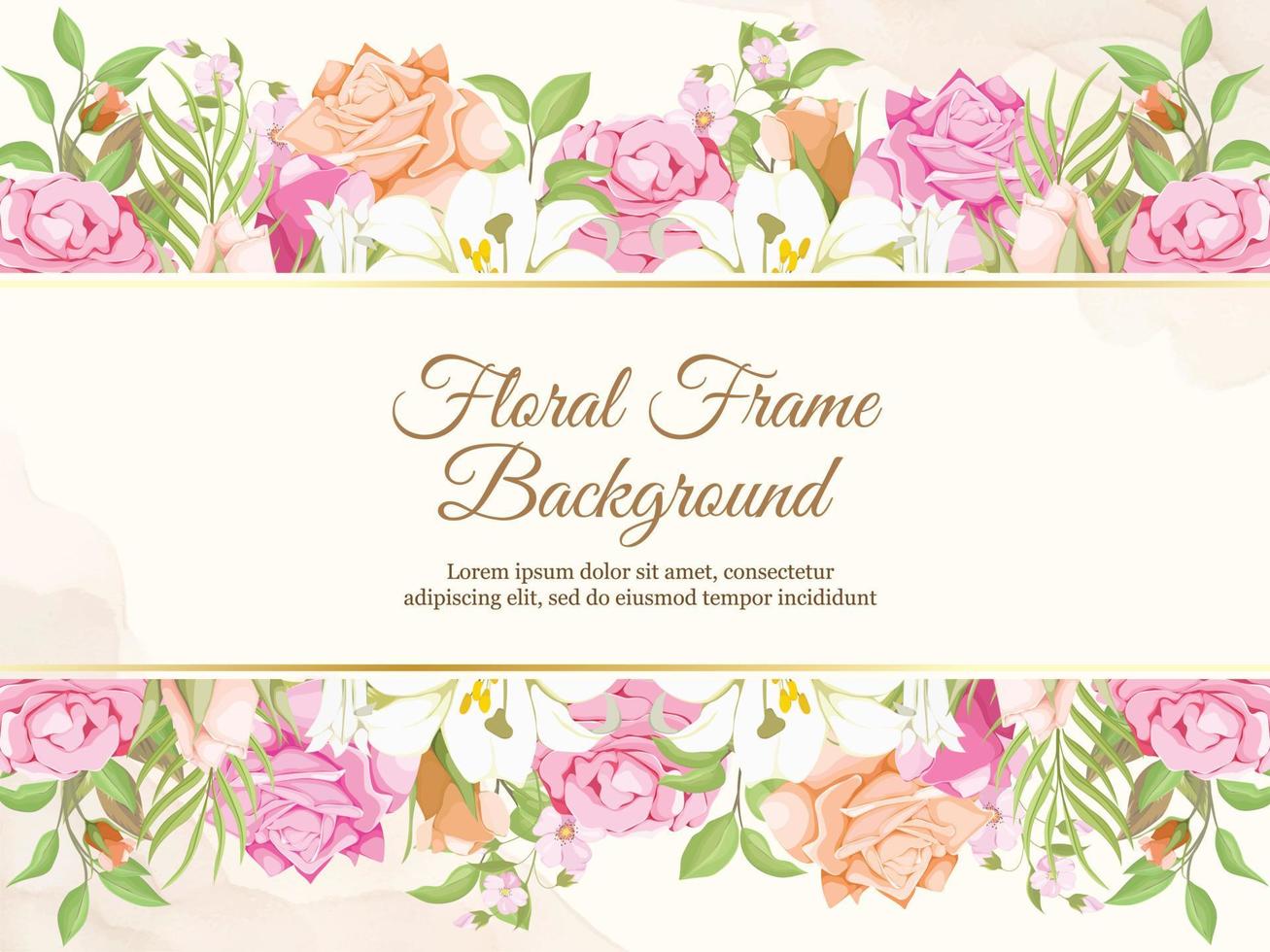 Wedding Banner Background Floral with Lilies and Roses Design vector