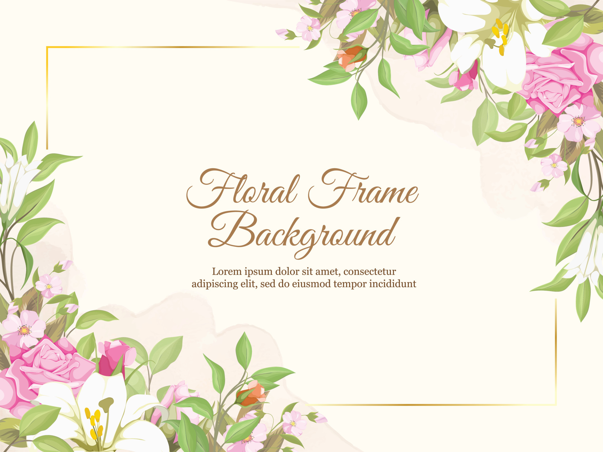 Wedding Banner Background Floral with Lilies and Roses Design 5546484