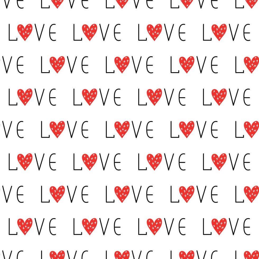 Seamless pattern with Love and Hearts vector