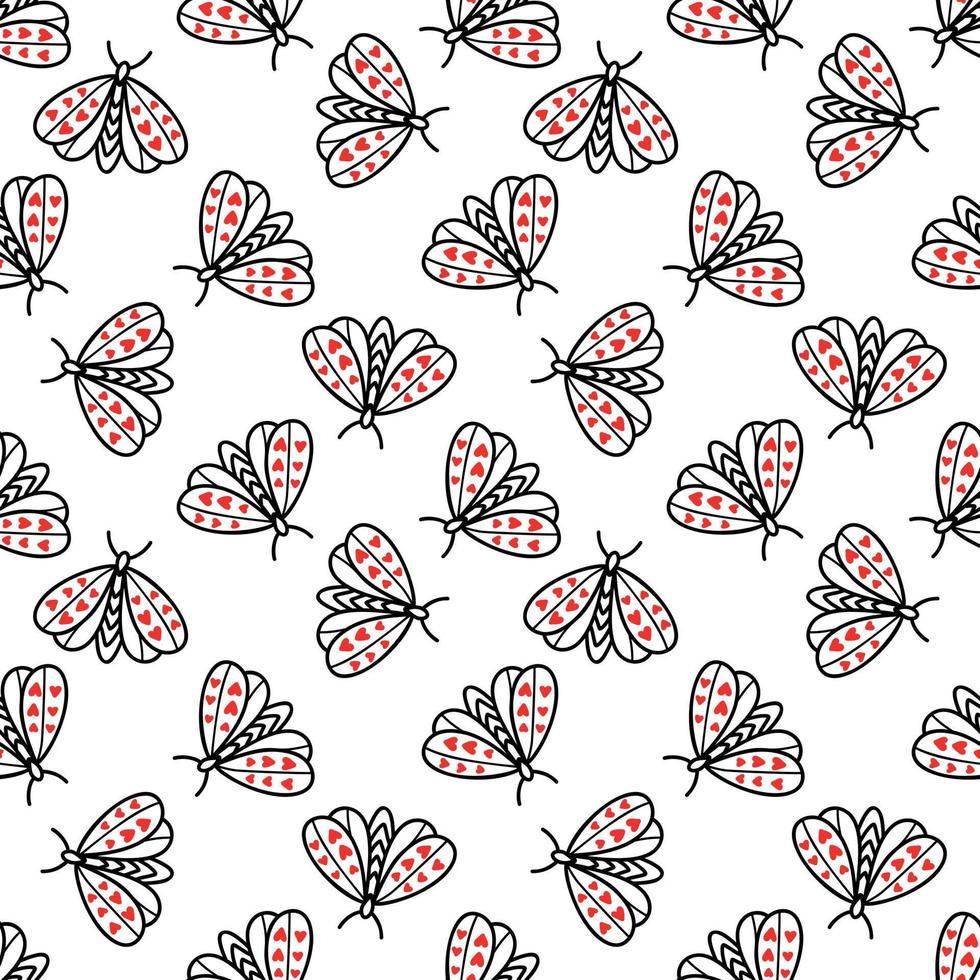 Seamless pattern with butterflies and moths vector