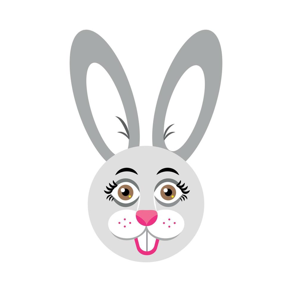 Grey Easter Bunny in cartoon style. Easter rabbit.Vector illustration vector