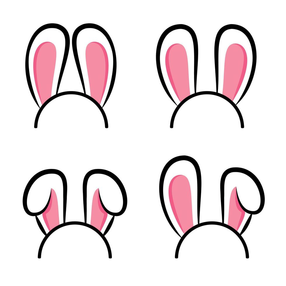 collection of Bunny ears .Rabbit ears icon set. vector