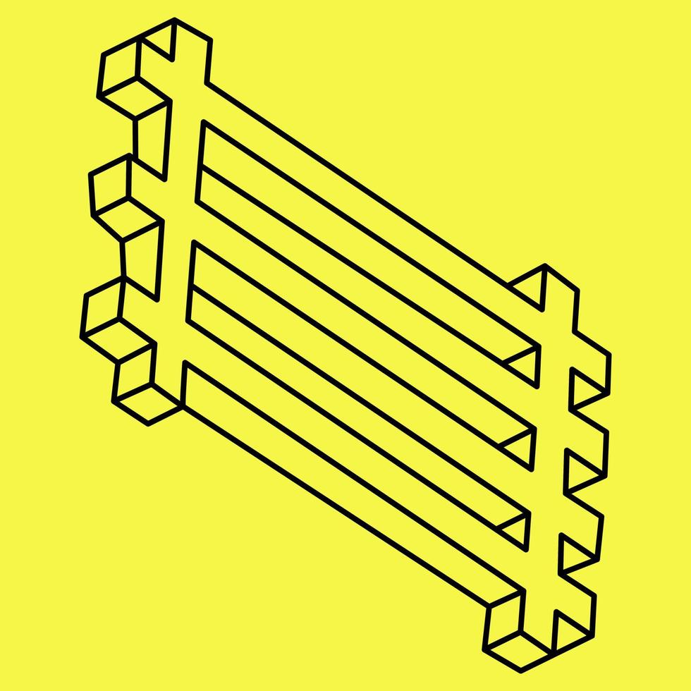 Impossible object. Optical illusion. 3d illustration. Optical art. vector