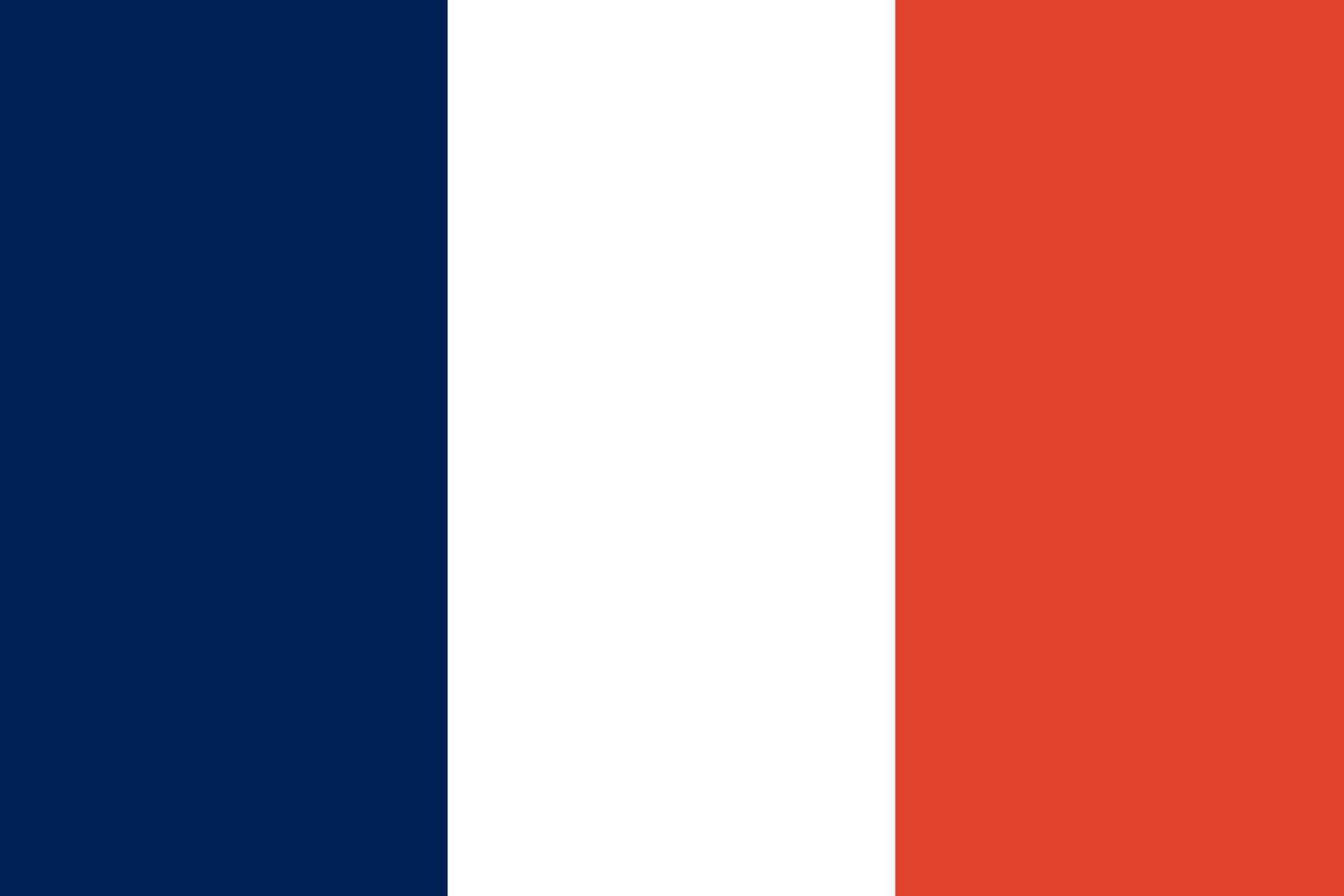 France flag. Official colors and proportions. National France flag. vector