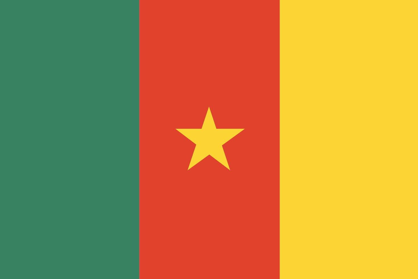 Cameroon flag. Official colors and proportion. National Cameroon flag. vector