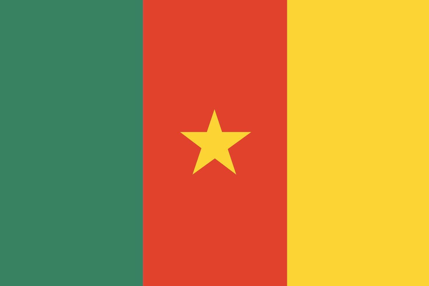 bandera de camerun colores oficiales y proporción. bandera nacional de camerun. vector