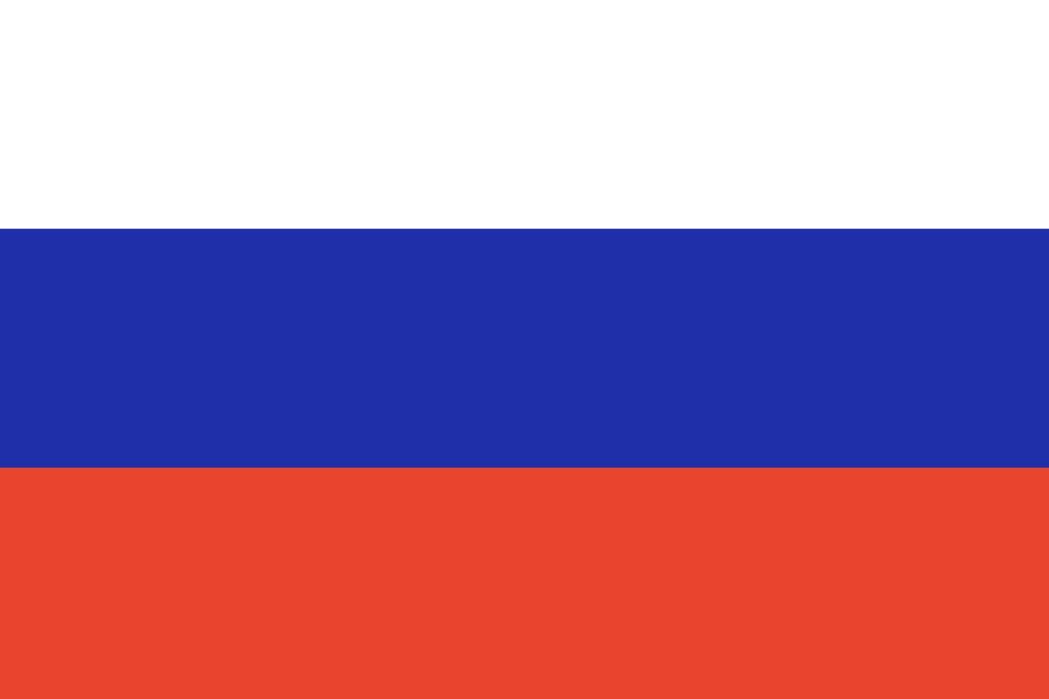 Russia flag. Official colors and proportion. National Russia flag. vector