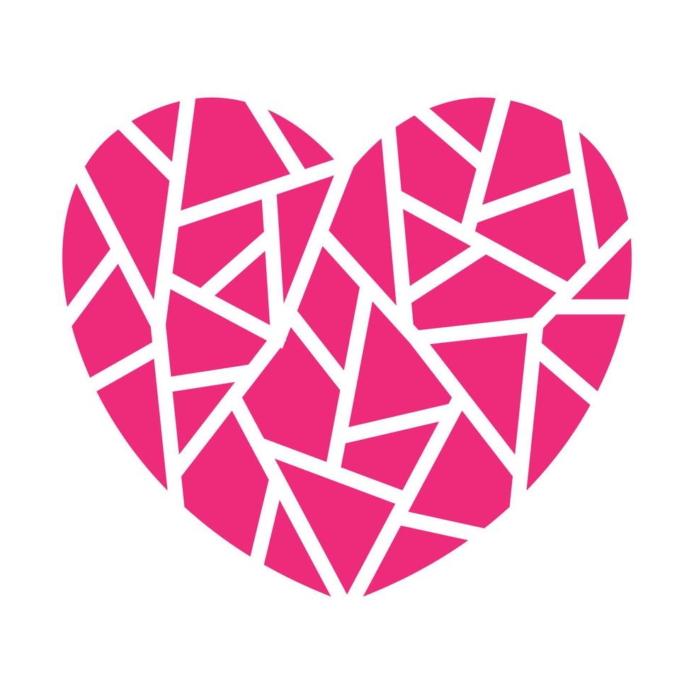 pink mosaic love logo vector symbol icon design illustration