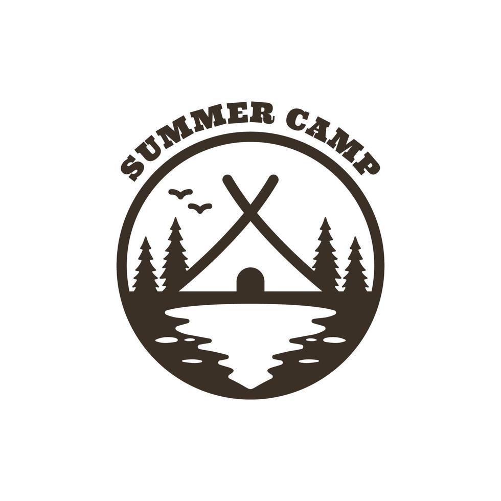 gráfico vectorial ilustrativo del campamento de verano, bueno para el diseño del logotipo vector