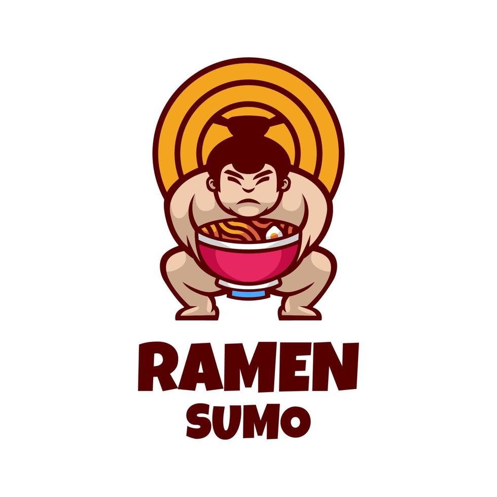 Illustration vector graphic of Ramen Sumo, good for logo design