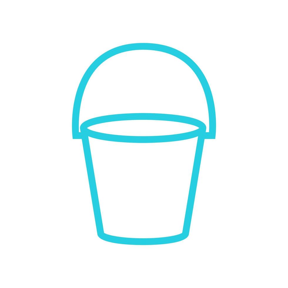 line simple bucket blue logo design vector graphic symbol icon sign illustration creative idea
