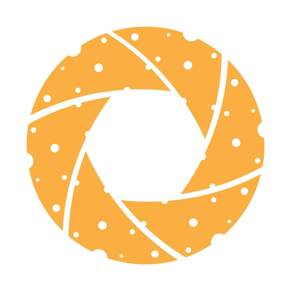 shutter camera with cheese logo symbol vector icon illustration graphic design