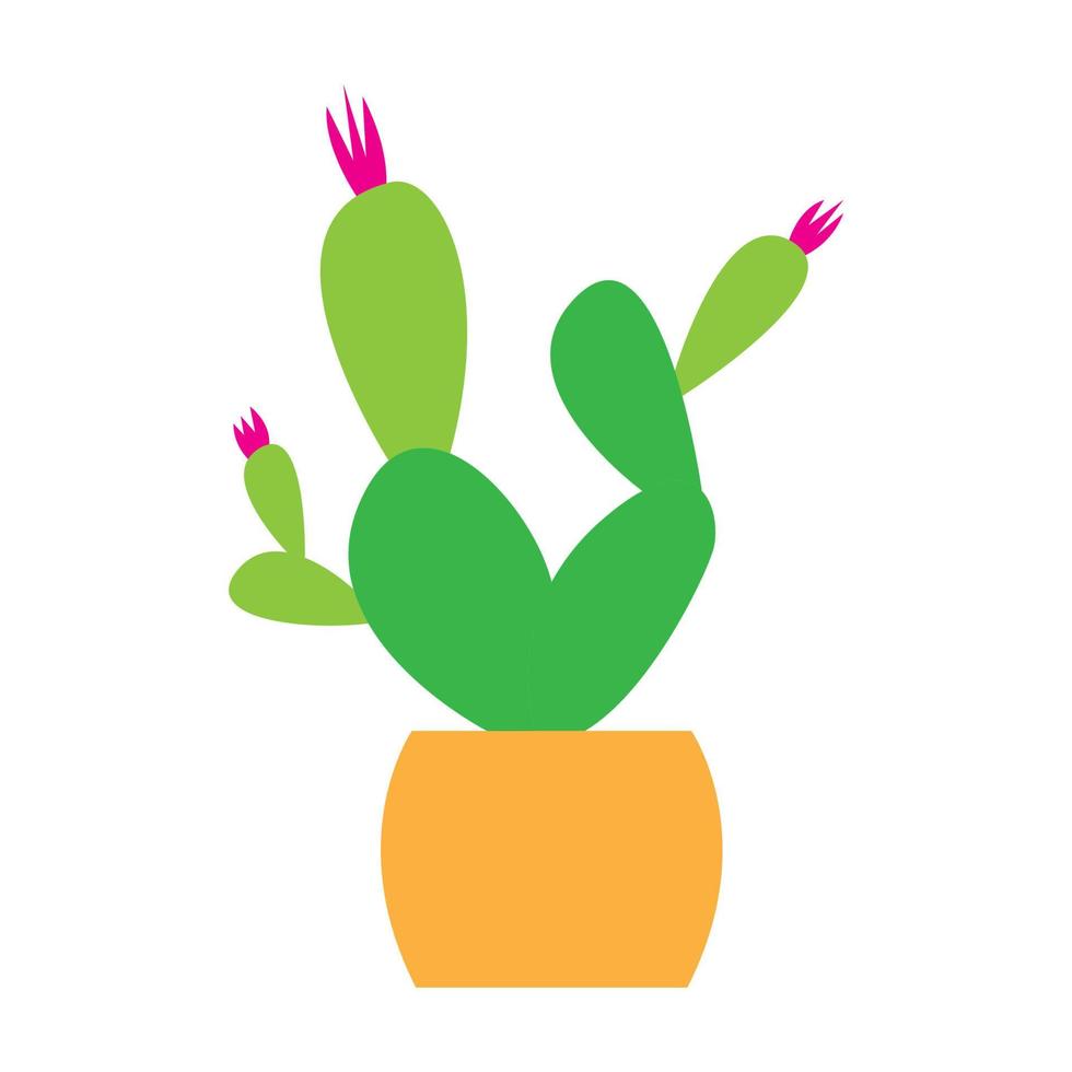 abstract plant cactus pots logo vector icon illustration design