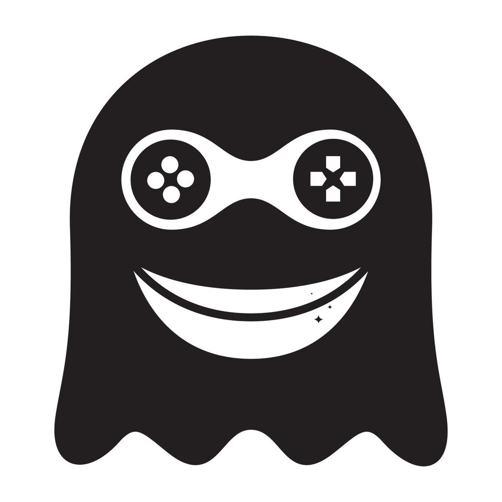 ghost with gamepad logo vector icon illustration design