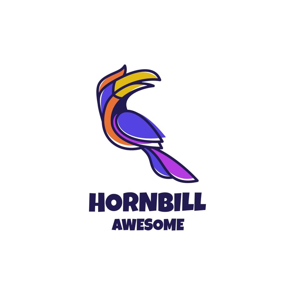 gráfico vectorial ilustrativo de hornbill, bueno para el diseño de logotipos vector