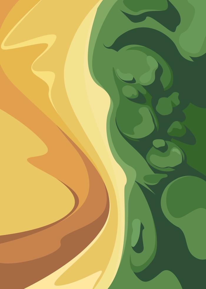 Poster with desert and forest. vector