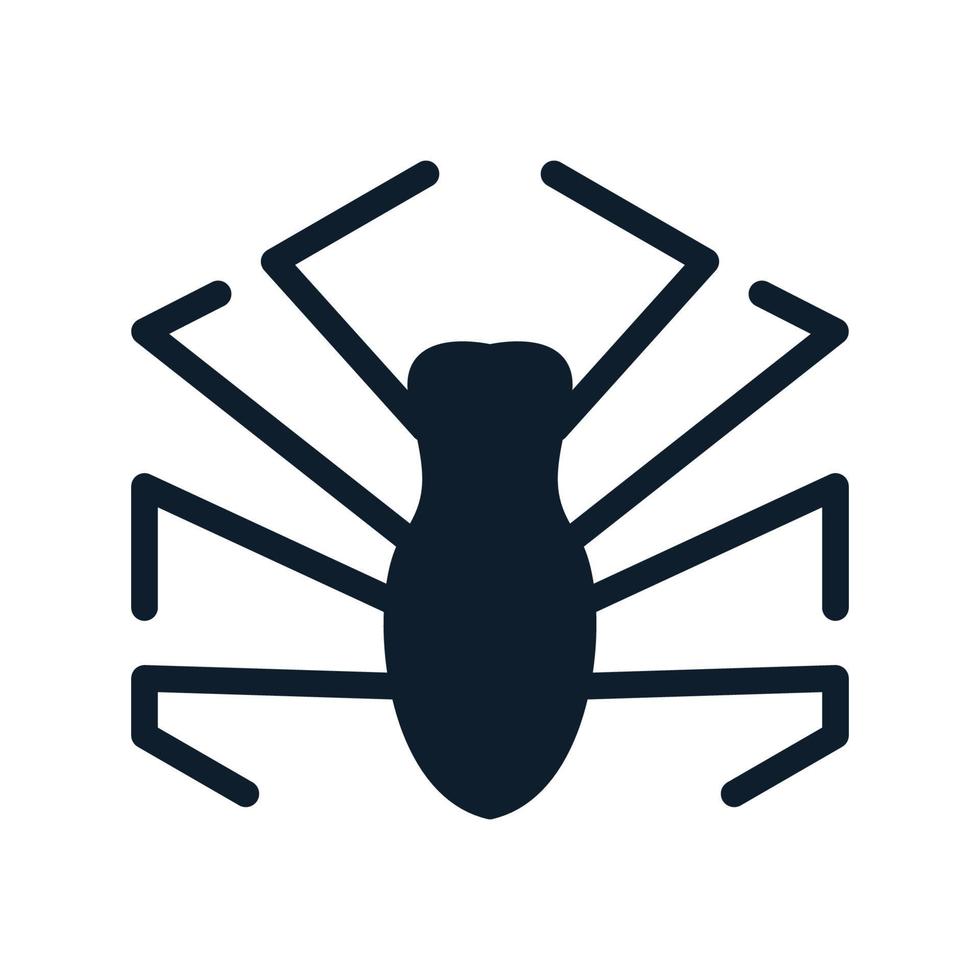 hexagonal line spider simple logo icon vector illustration design