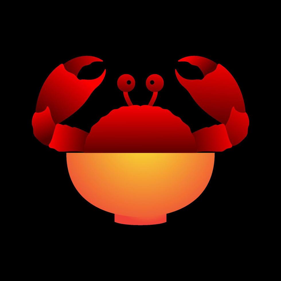 crabs abstract on bowl logo design vector icon symbol illustration