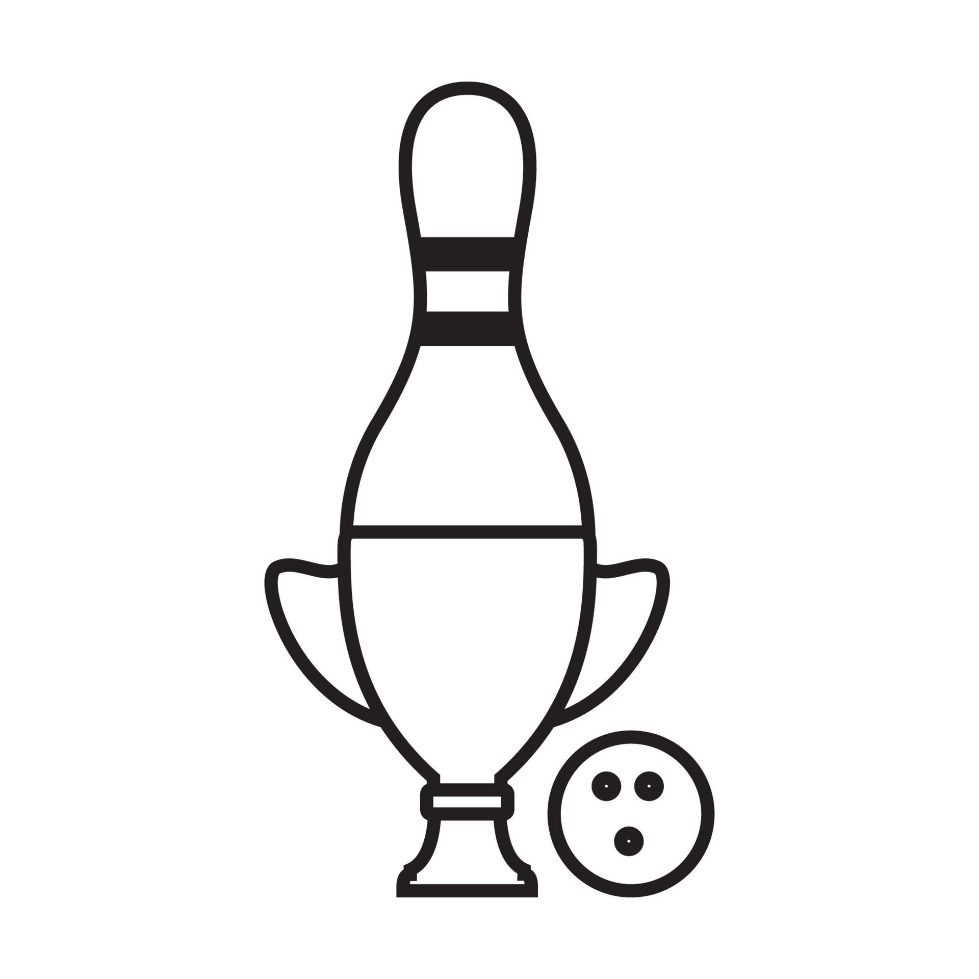 bowling trophy clipart icons