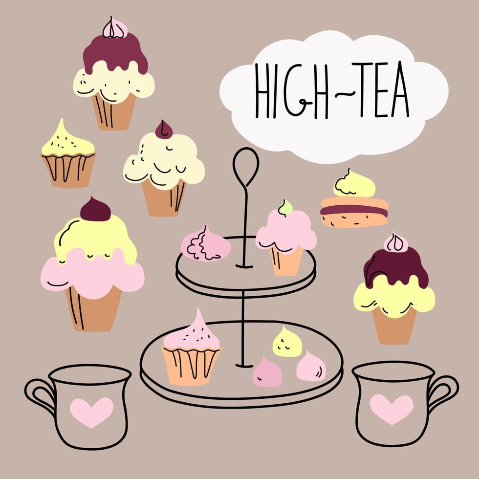 High tea vector art
