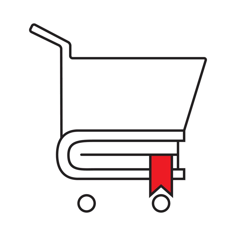 trolley shop line minimalist icon logo design vector